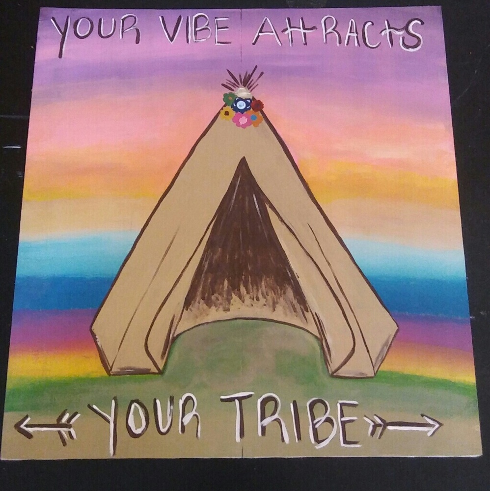 Hand painted wooden sign